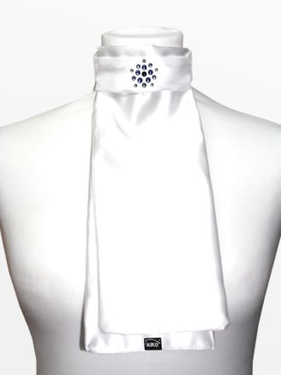 Plastron-Reiten-Satinplastron-Strass-Flower-blau_small